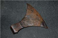 Viking axe with silver scroll work inlay.